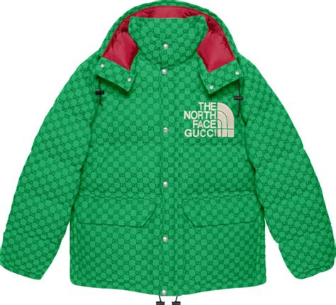 gucci north face green puffer|gucci north face price.